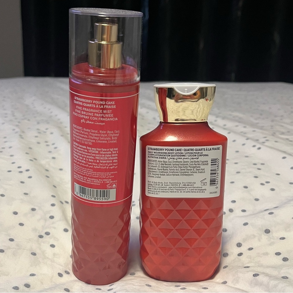 New Strawberry Pound Cake by Bath & Body Works Fragrance & Body Lotion ❤️ 1 Set - Picture 2 of 3